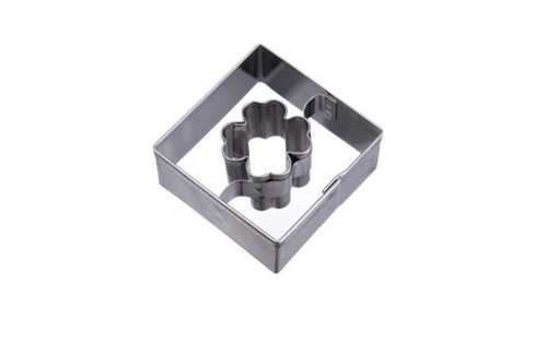 Rozsdamentes acélból készült sütiforma/közép négyzet alakú négylevelű lóhere - ORION