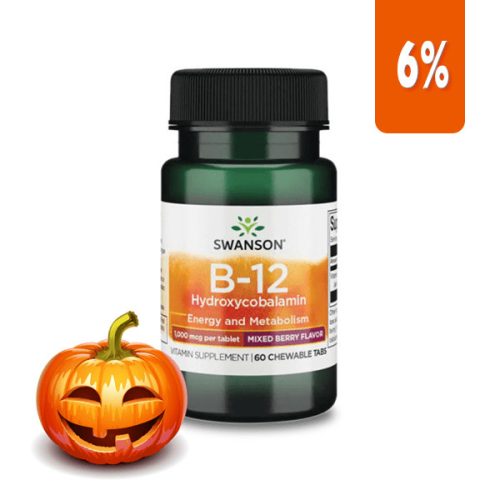 Swanson B12-Kobalamin 1000mcg 60db rágótabletta.