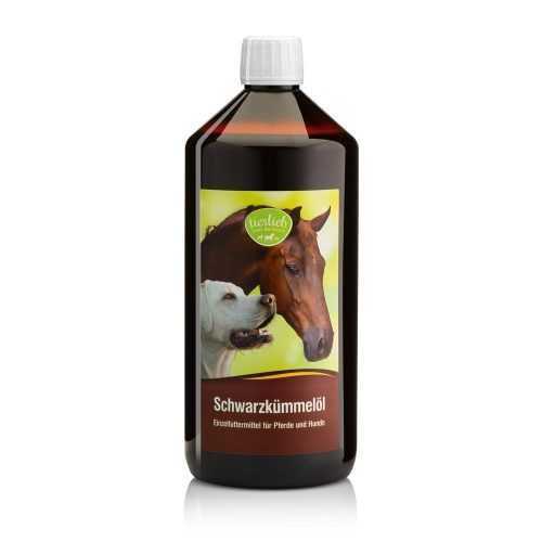 Tierlieb 100%-os tisztaságú Feketeköménymag olaj lovaknak és kutyáknak S.Bernhard 1000 ml