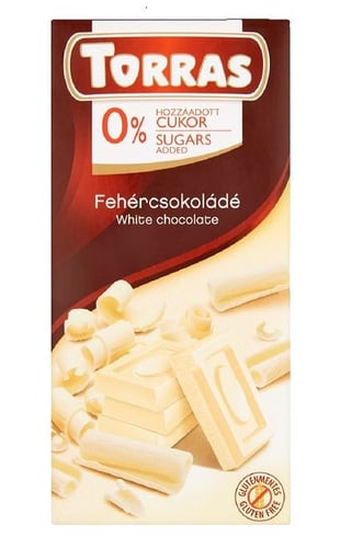 Torras gluténmentes fehércsokoládé hozzáadott cukor nélkül 30 g