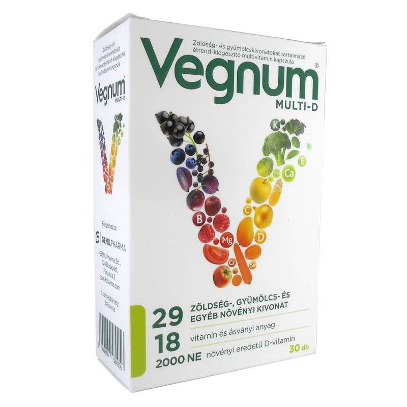 Vegnum multi-d étrendkiegészítő multivitamin kapszula 30 db