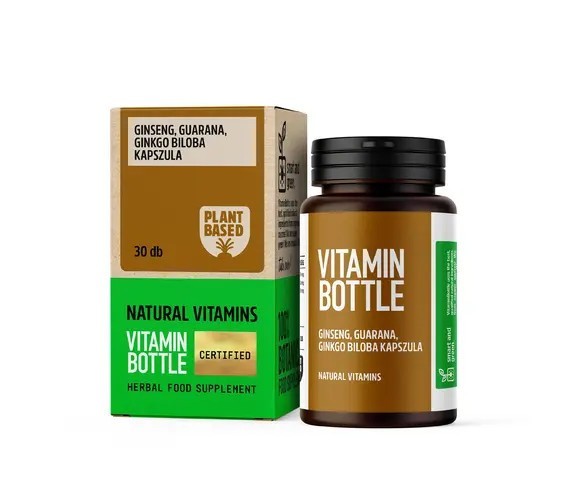 Vitamin Bottle ginseng-guarana-ginkgo kapszula 30 db
