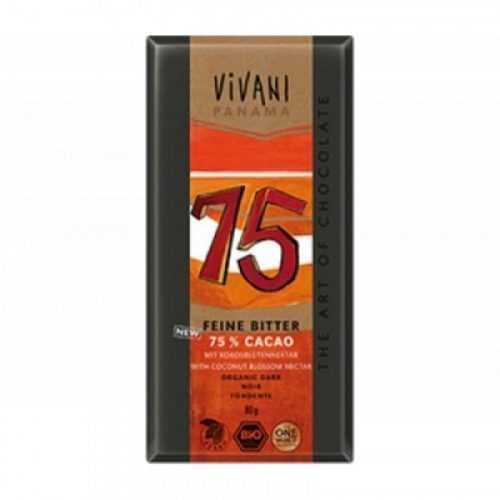 Vivani bio étcsokoládé kókuszcukorral 75% kakaótartalom 100 g