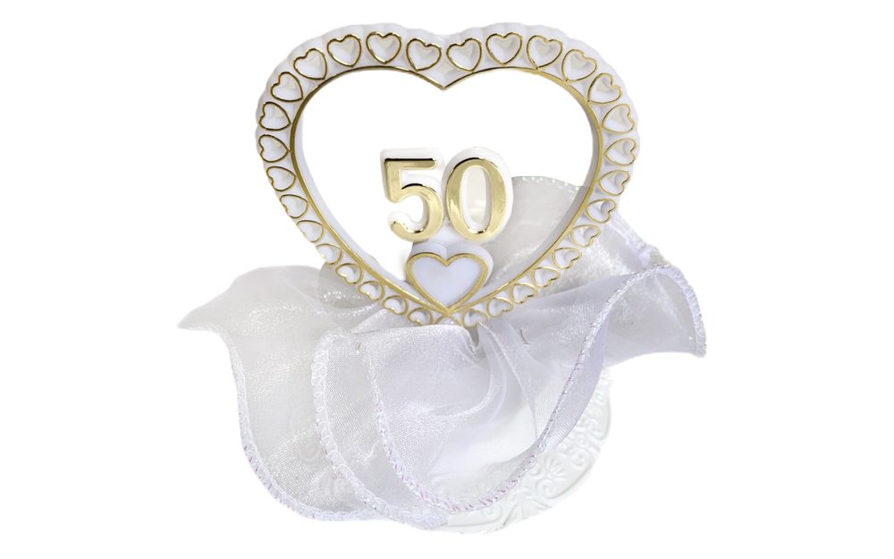 Arany esküvő - 50-es szám szívben - Modecor