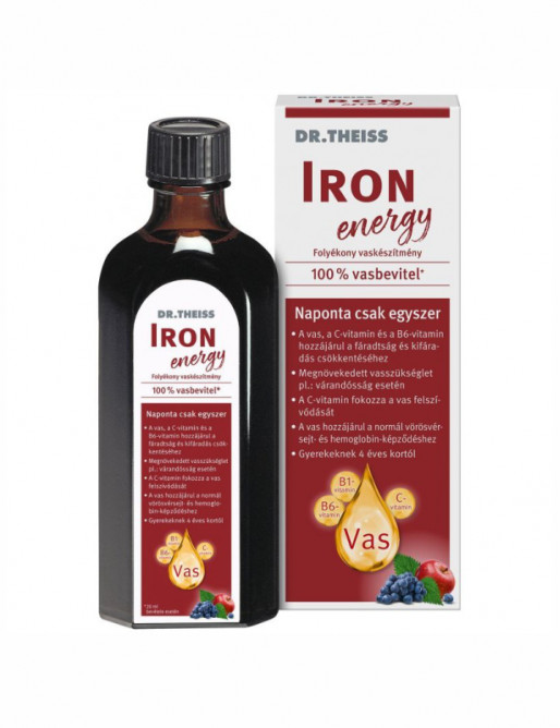 Dr.Theiss iron energy folyékony étrend-kiegészítő vassal és vitaminokkal