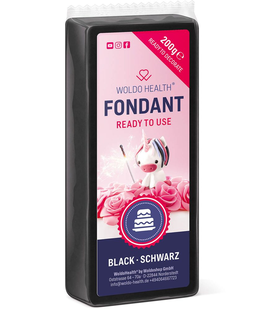 Fekete fondant - 200 g - WoldoHealth®