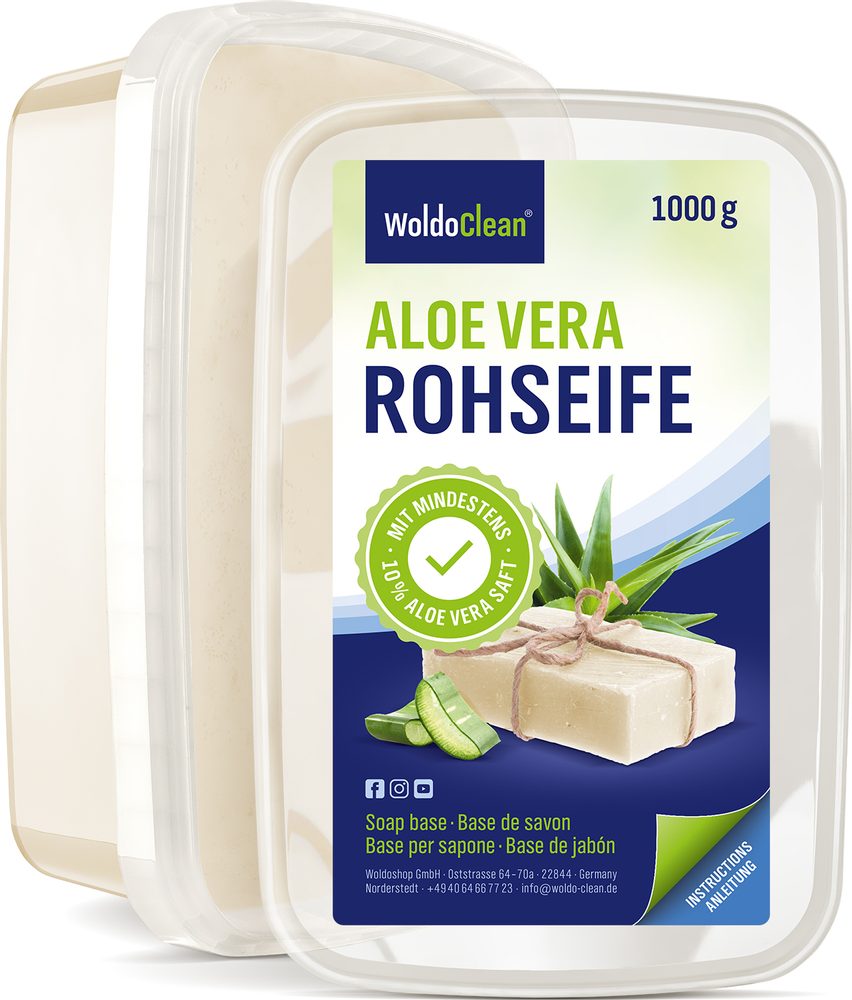 Glicerin szappan Aloe Vera - masszát barkács szappankészítéshez - 1 kg - WoldoClean®