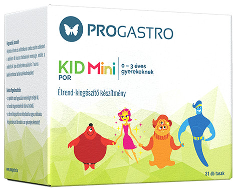 Progastro kid mini por 0-3 éves gyerekeknek élőflórát tartalmazó étrend-kiegészítő készítmény 3 tasak