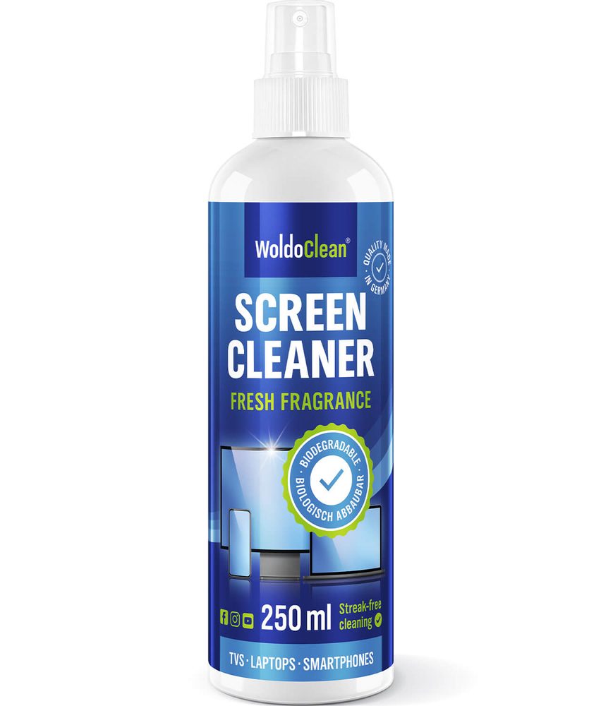 Tisztító oldat képernyőkhöz és kijelzőkhöz - 250 ml - WoldoClean®