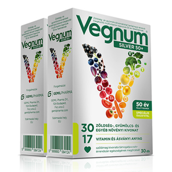 Vegnum silver 50+ étrendkiegészítő multivitamin kapszula 60 db