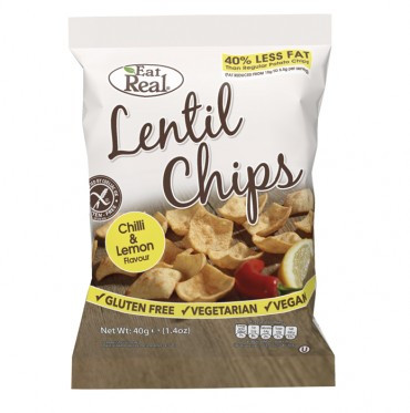 Eat Real lencse chips chili és citrom ízesítésű 40 g