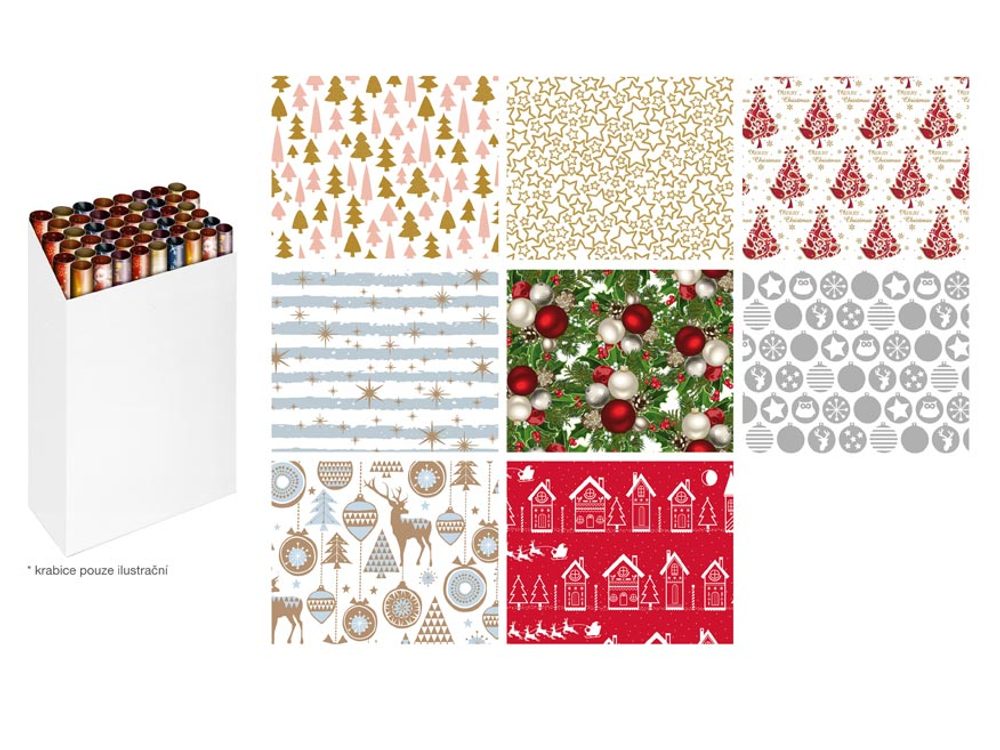 Karácsonyi csomagolópapír tekercs 1000x70 cm - mix No.5 - MFP Paper