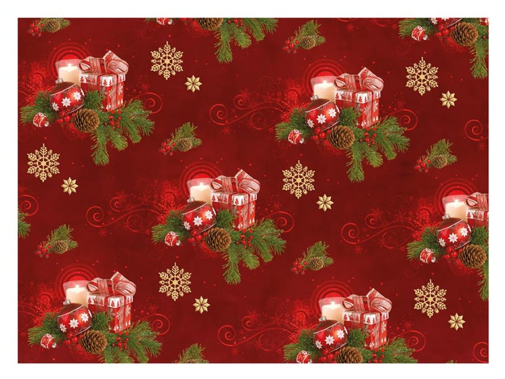 LUX csomagolópapír - karácsonyi ajándékok piros - 100x70 cm-es lapok - MFP Paper