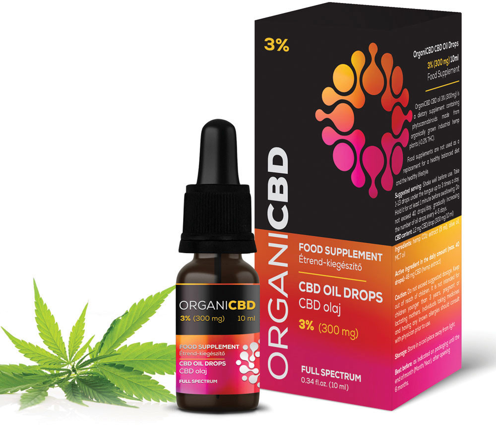 OrganiCBD cbd olaj 3% 300mg 10 ml