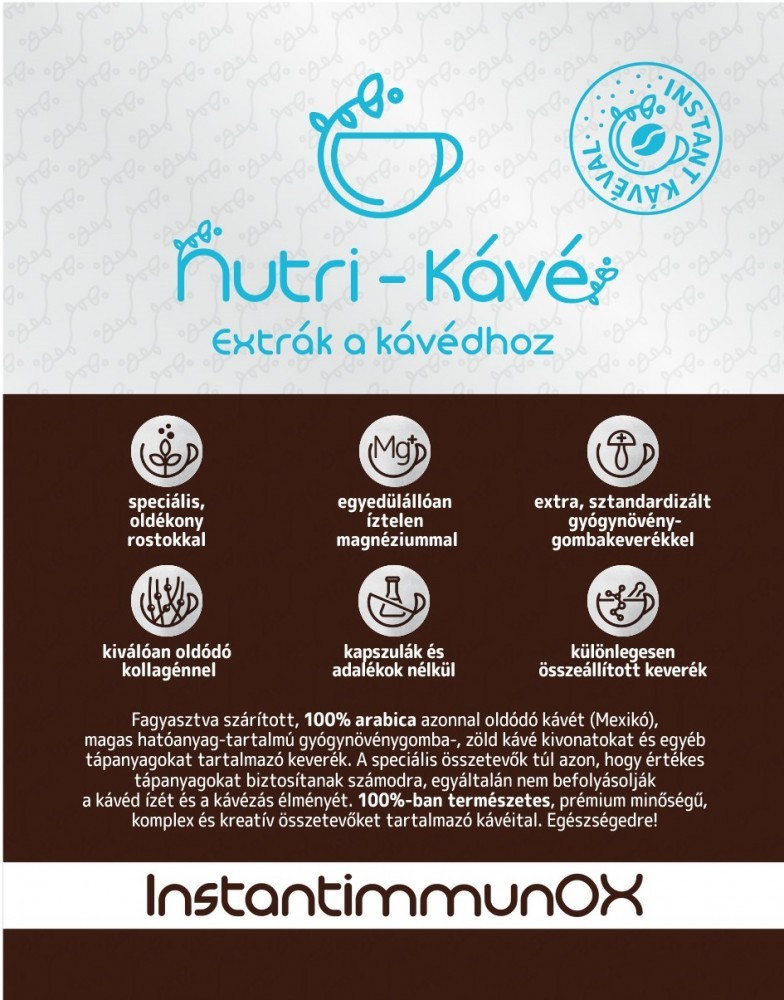 INSTANTIMMUNOX NUTRI-KÁVÉ KÁVÉVAL 180G