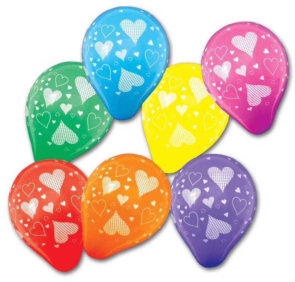 Léggömbök színes szívek 7db - Alvarak