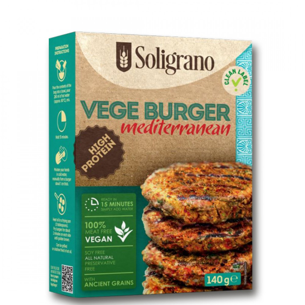 SOLIG. VEGÁN BURGER ALAPPOR MEDITERRÁN