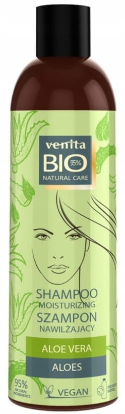 Venita 95% bio natural vegán hidratáló hajsampon száraz és sérült hajra aloe vera kivonattal 300 ml