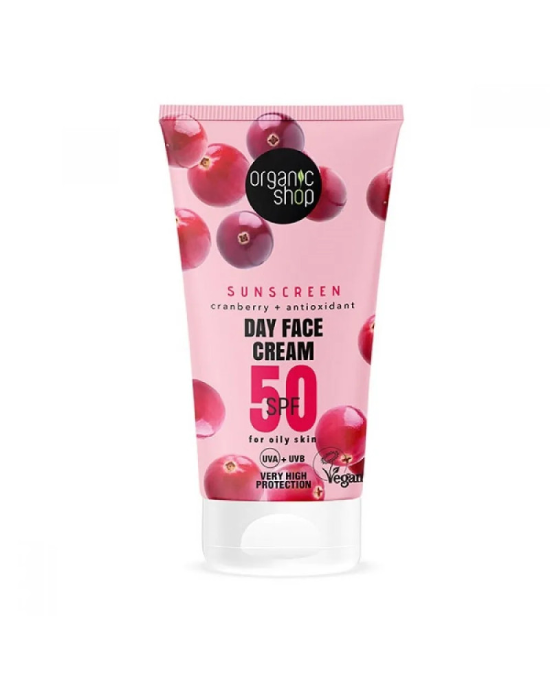 Fényvédő nappali arckrém áfonyával és antioxidánsokkal SPF50 ( zsíros bőrre)