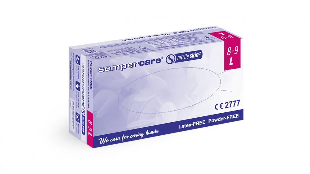 Sempercare Nitrile Skin2 L-es egyszerhasználatos púdermentes nitril kesztyű 200db