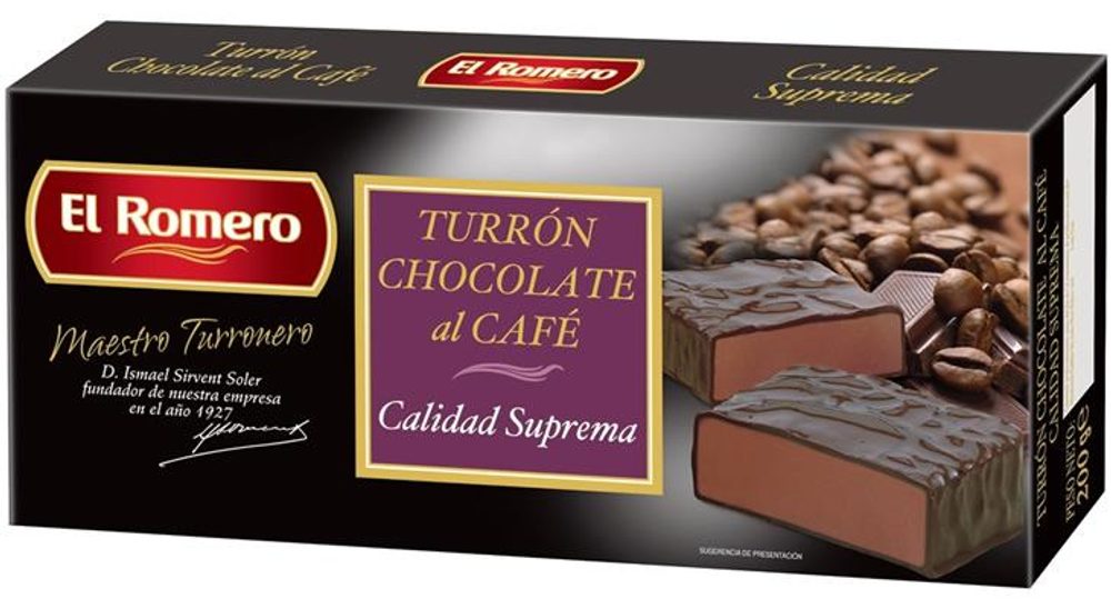 Turron kávé csokoládéval 200 g - El Romero