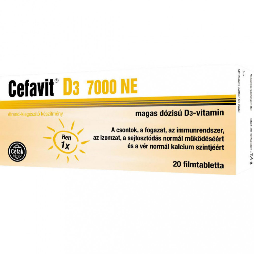 Cefavit d3-vitamin 7000ne tabletta 20db