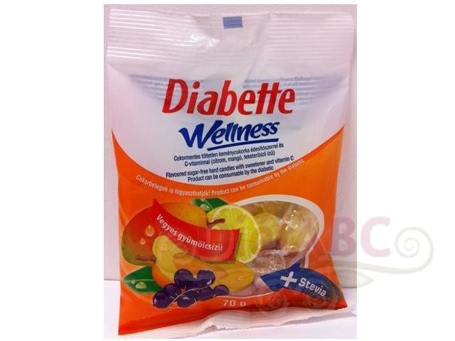 Dibette cukormentes vegyes gyümölcsízű cukorka édesítőszerekkel 70g