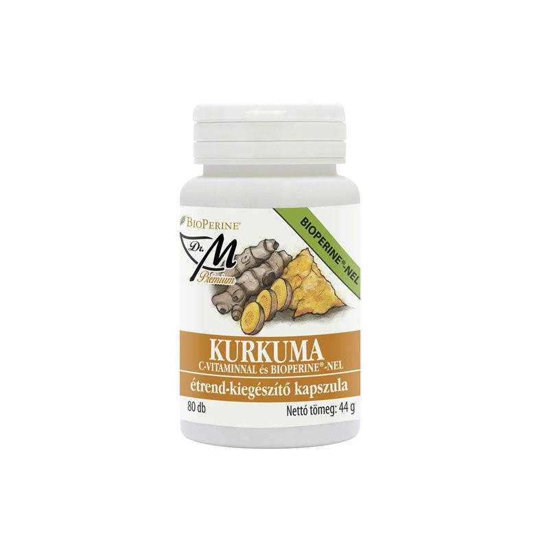 Dr.m prémium kurkuma c-vitaminnal és bioperinnel 80db