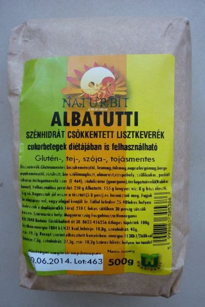 Gluténmentes glutenix alba-tutti csökkentett szénhidrát tartalmú lisztkeverék 500g