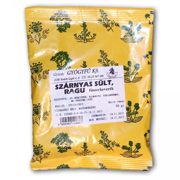 Gyógyfű fűszerkeverék szárnyas sültragú 50g