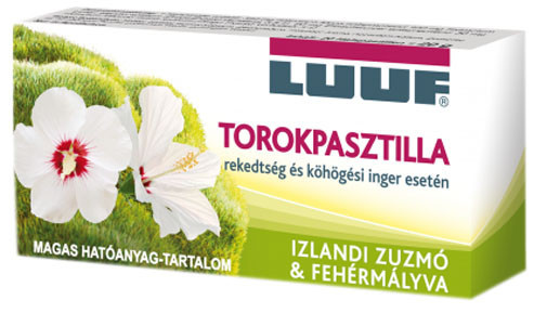 Luuf torokpasztilla izlandi zuzmóval és fehérmályvával 20db