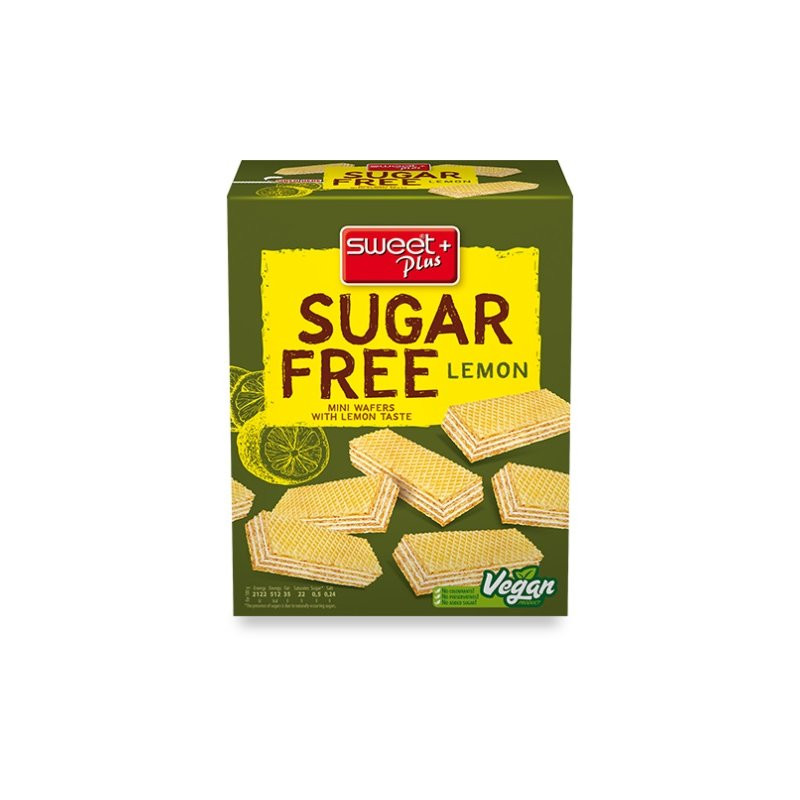 Sweetplus sugar free cukormentes vegán ostya falatkák citromos krémmel töltve 180g