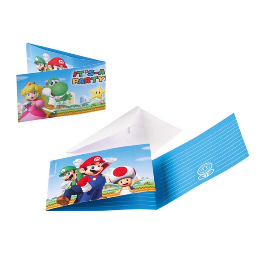 Super Mario Party meghívók - 8 db - Amscan