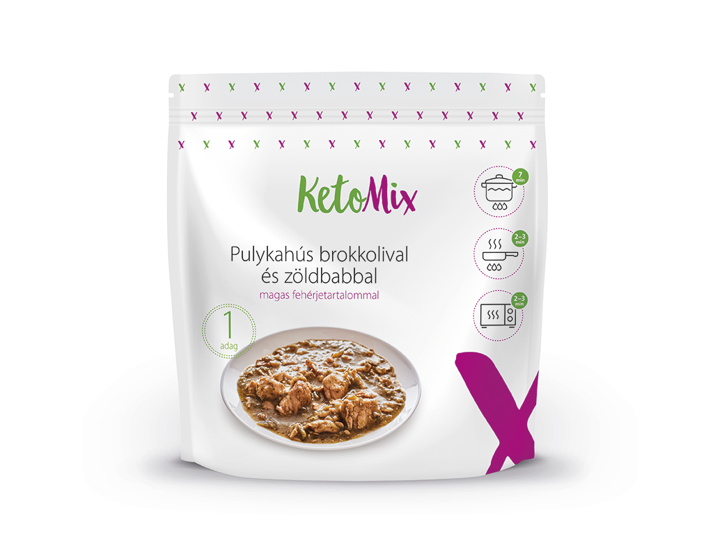 Pulykahús brokkolival és zöldbabbal - készétel (1 adag)
