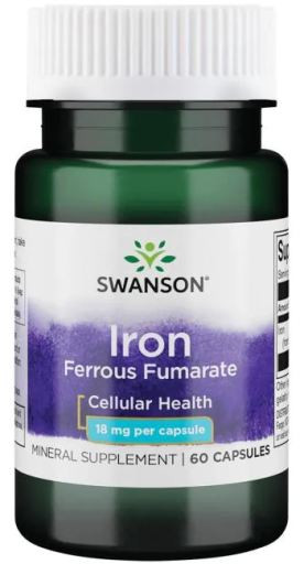 Swanson IRON FUMARATE (Vas - fumarát) gyomorkímélő 60 db 18 mg