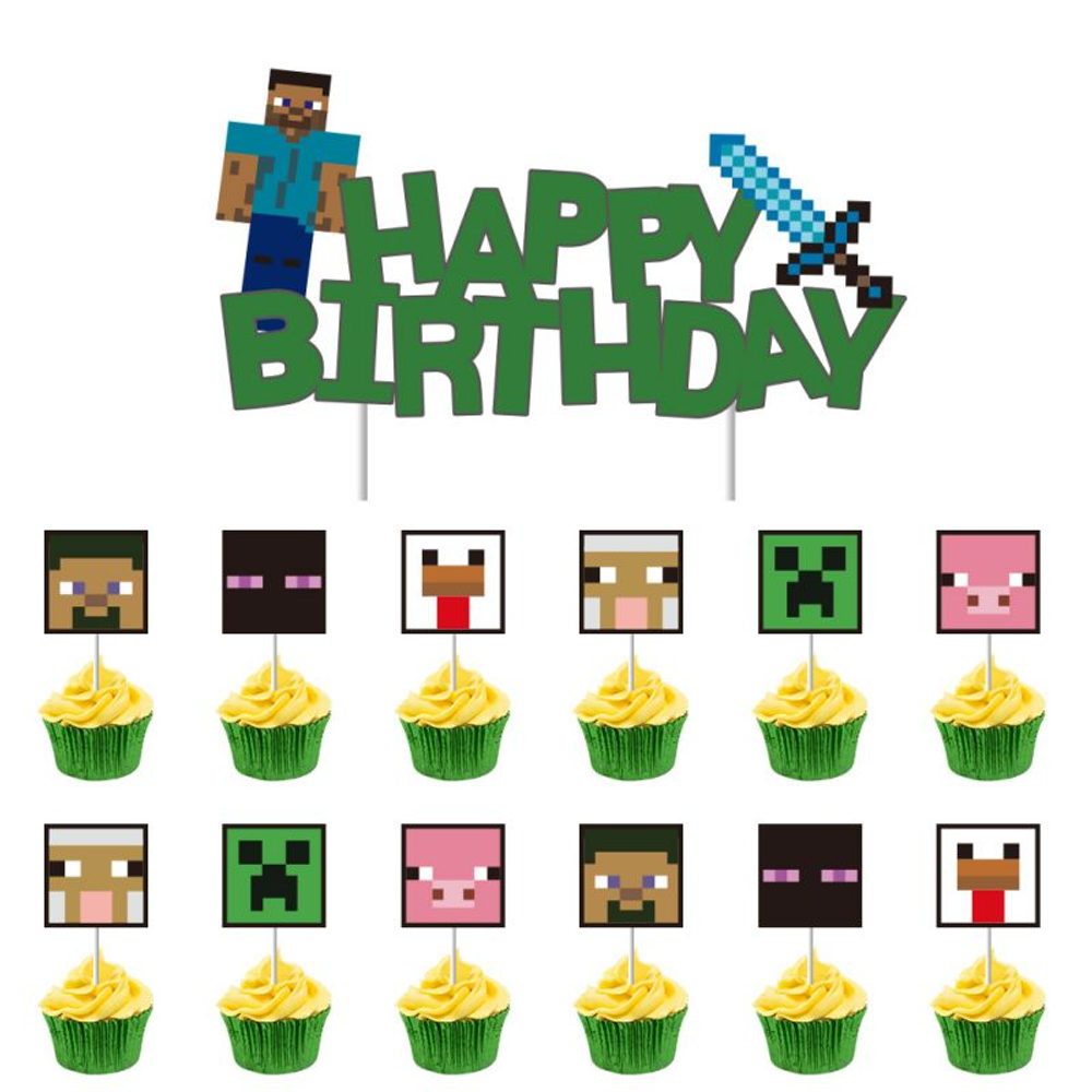 Torta és muffin topper 13db Minecraft - Cakesicq