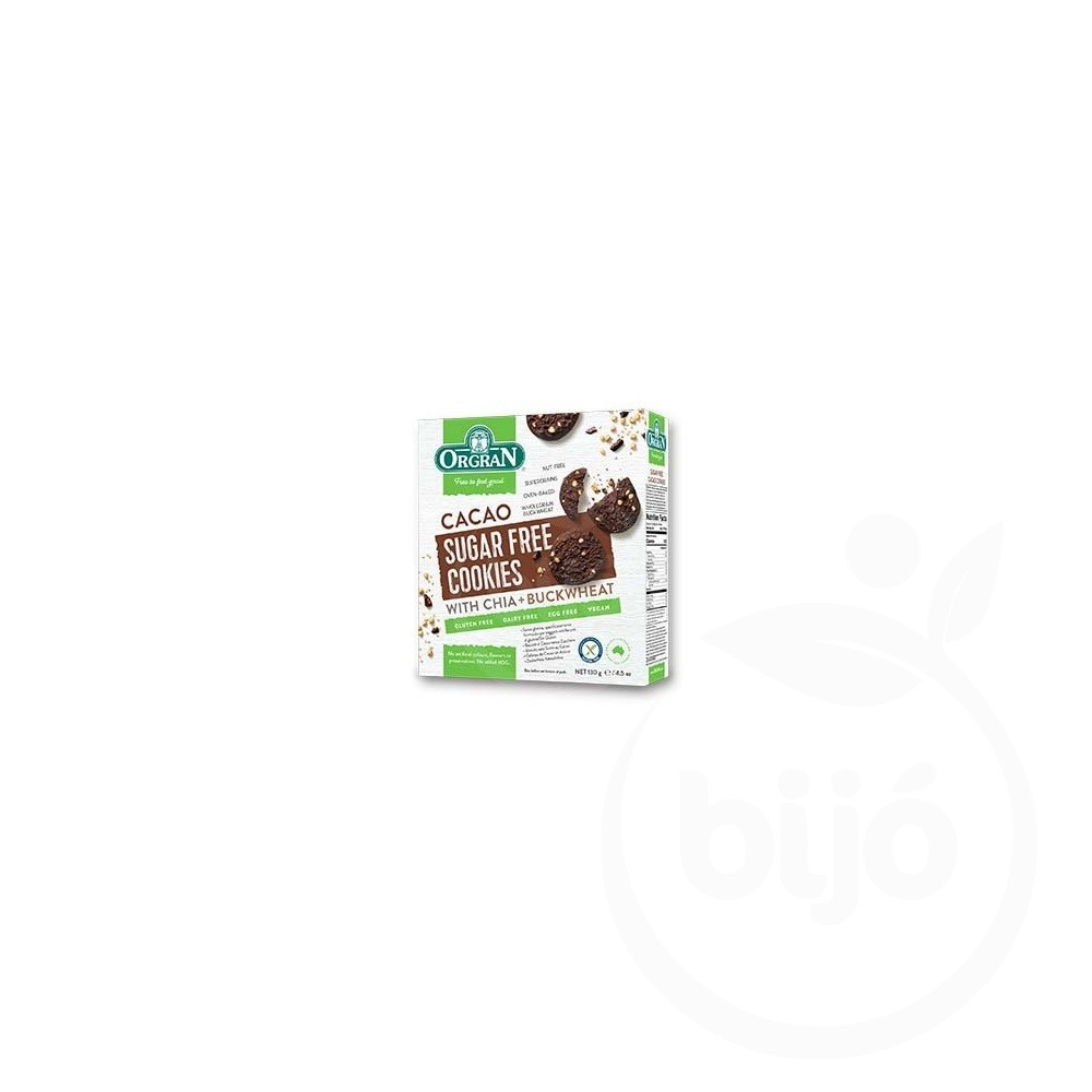 Orgran gluténmentes cukormentes kakaós keksz chia maggal 130 g