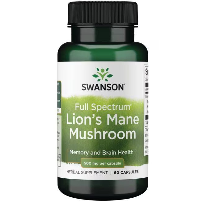 Swanson SÜNGOMBA (Lion's Mane Mushroom Full Spectrum) 500 mg 60 db