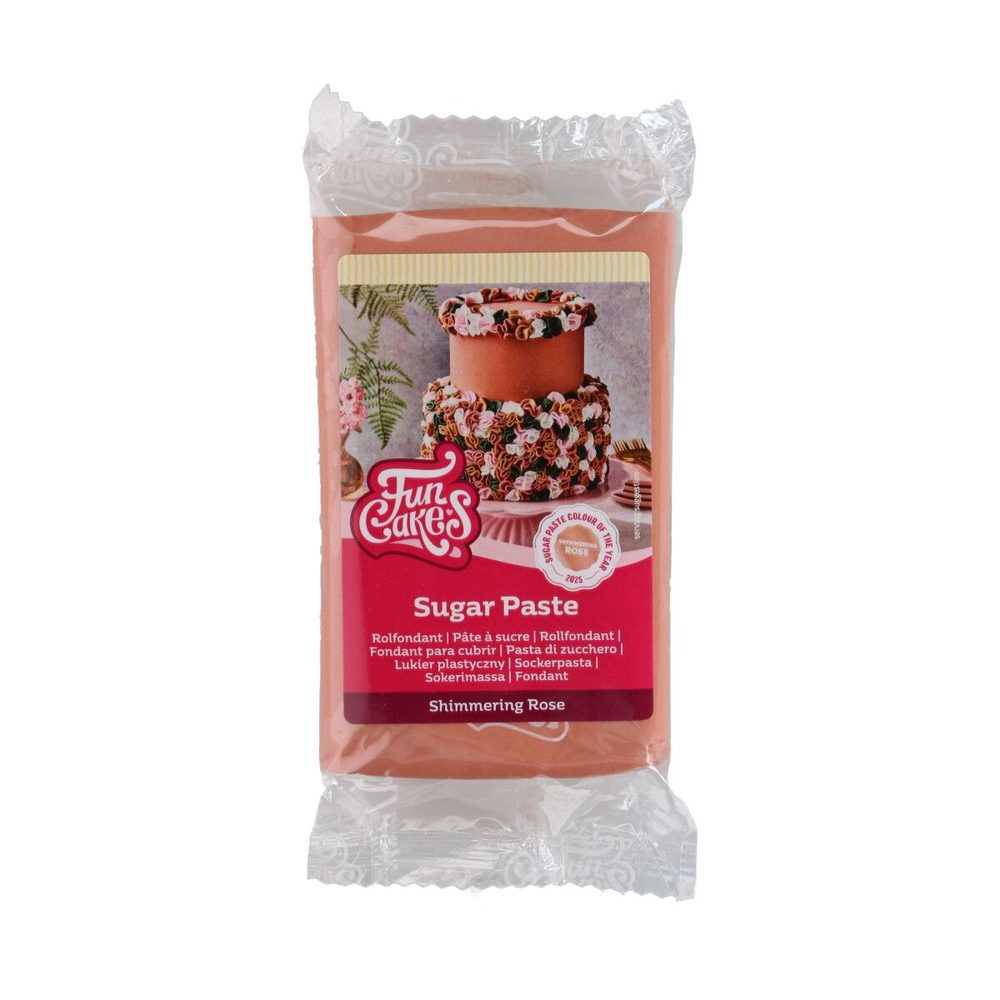 Csillogó rózsaszínű fondant 250g - FunCakes