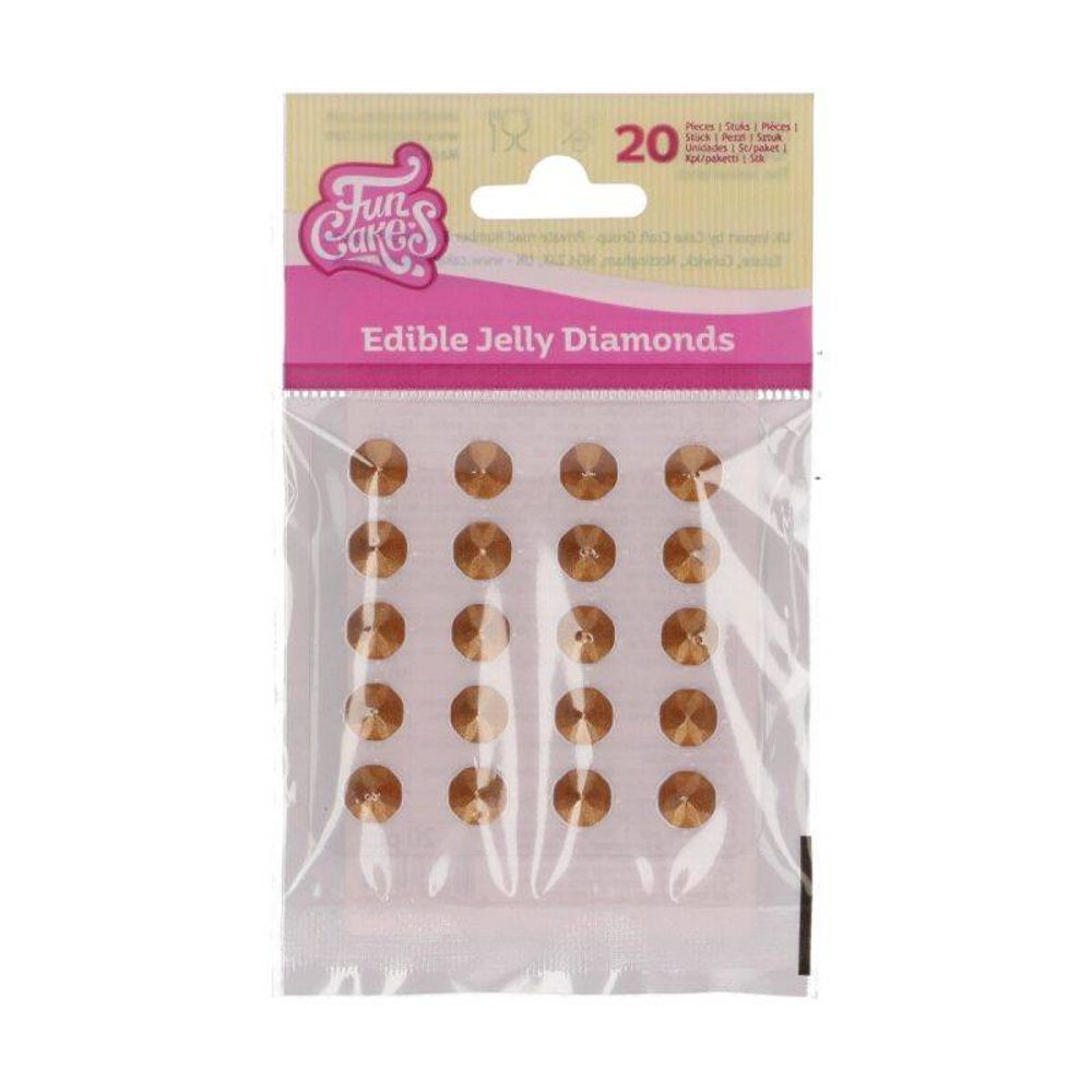 Ehető gyémántok 20 db arany - FunCakes - FunCakes