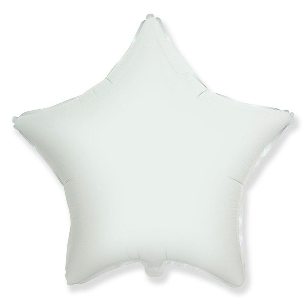 Fehér csillag alakú fólia lufi 45 cm - Flexmetal