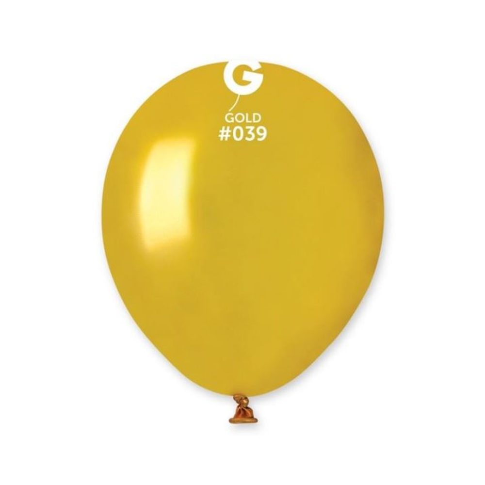 Mini latex léggömb - 13 cm – Fémes arany