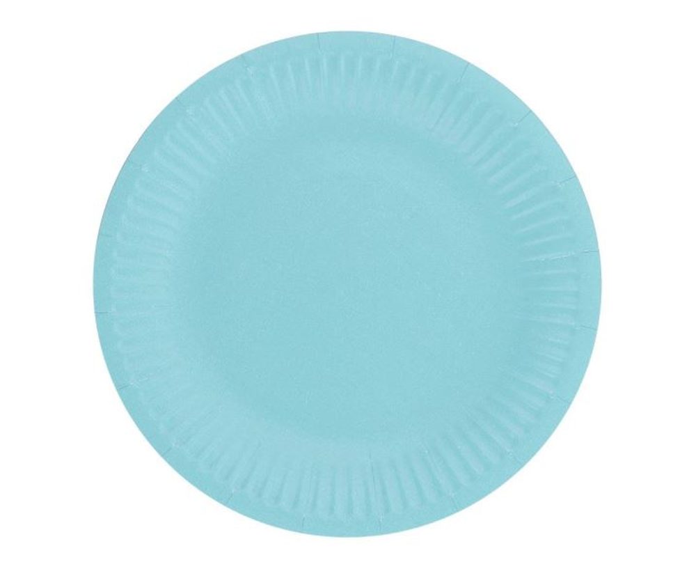 Világoskék papírtányérok 18 cm - 6 db - GoDan