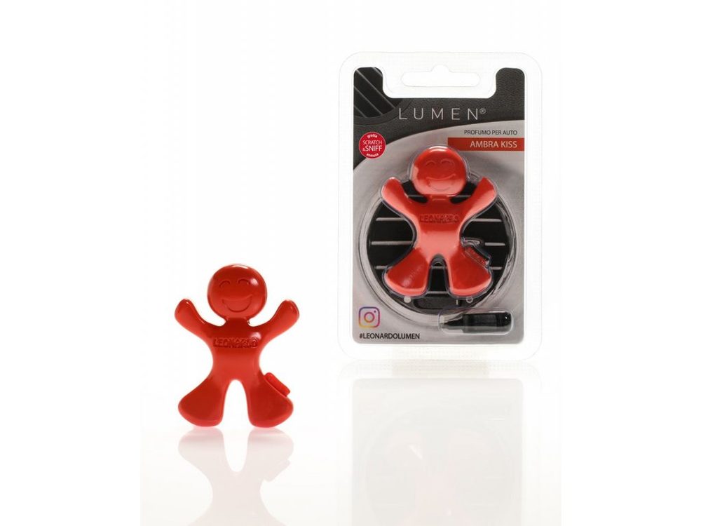 Autóillatosító figura Leonardo AMBRA KISS vörös - LUMEN