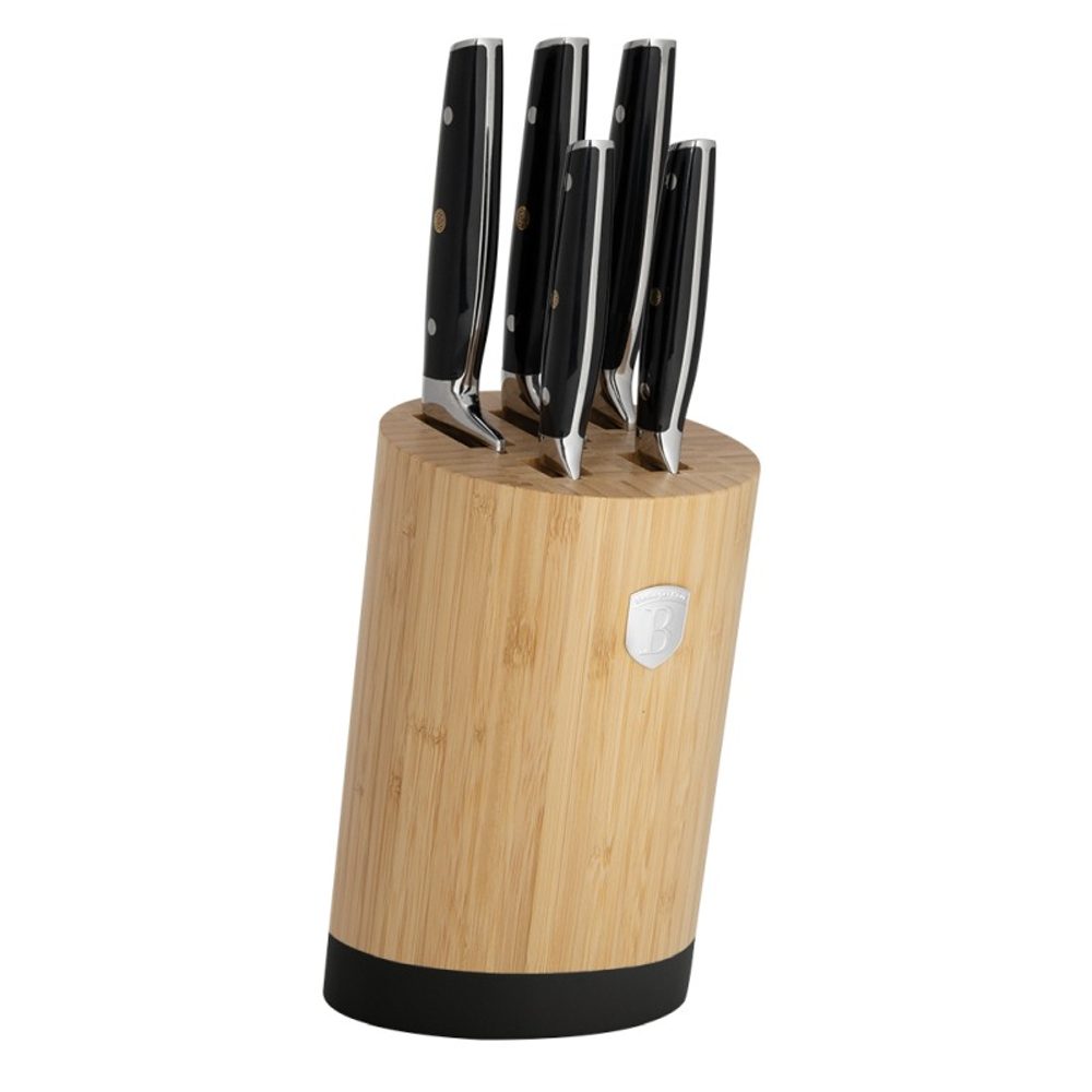 BERLINGERHAUS Bambusz állványos késkészlet 6 db Black Silver Collection BH-3136 - BERLINGERHAUS