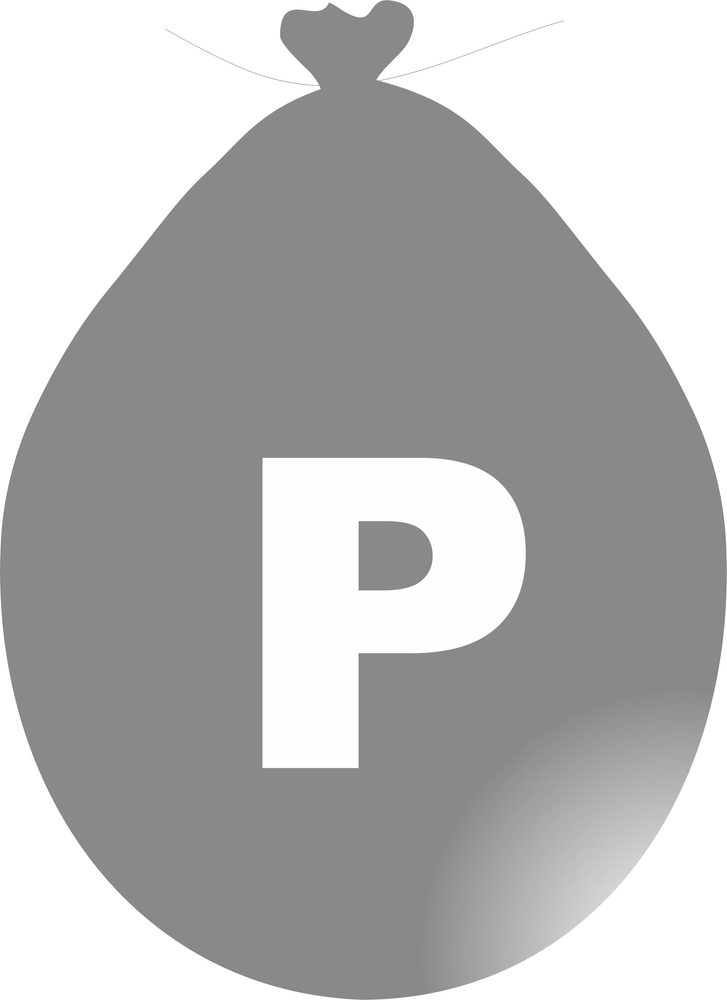 Ezüst P betűs léggömb -
