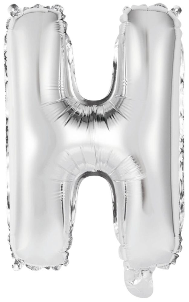 H betű ezüst lufi 40 cm -
