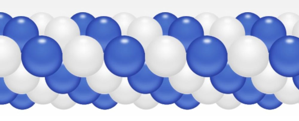 Kék-fehér ballon girland 3 m -