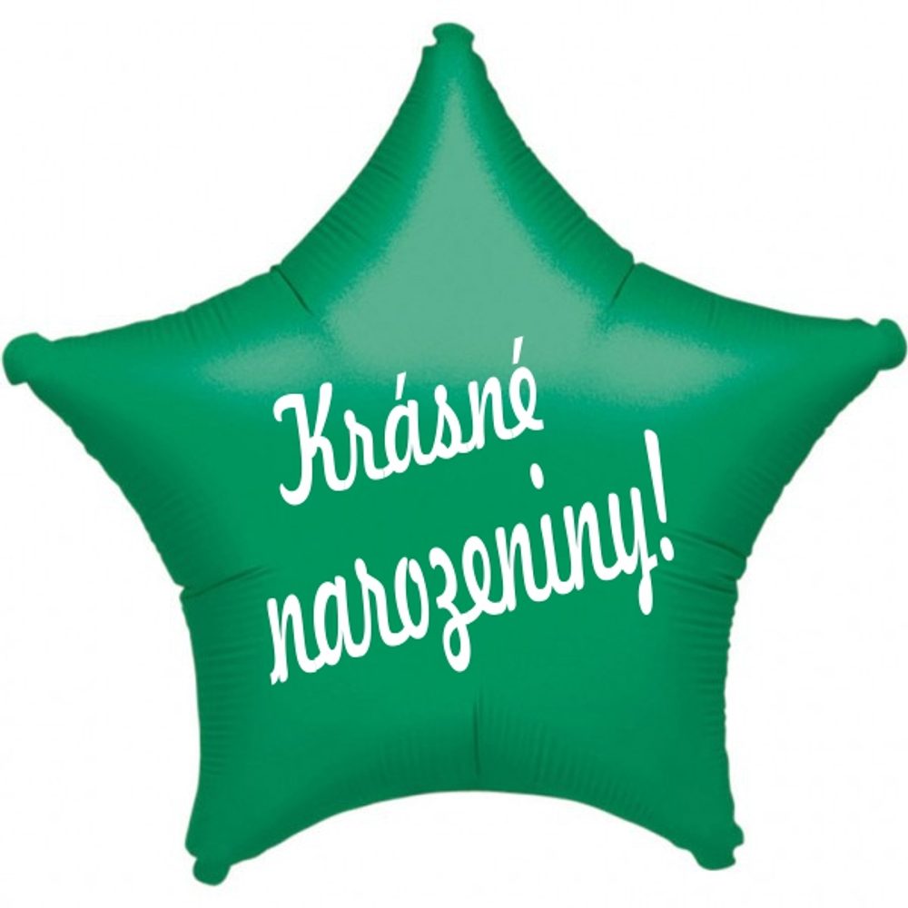 Zöld csillag fóliás lufi Boldog születésnapot! -
