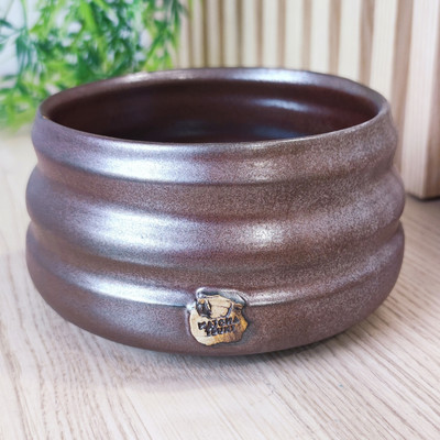Matcha Tsuki Chawan kerámia tál barna